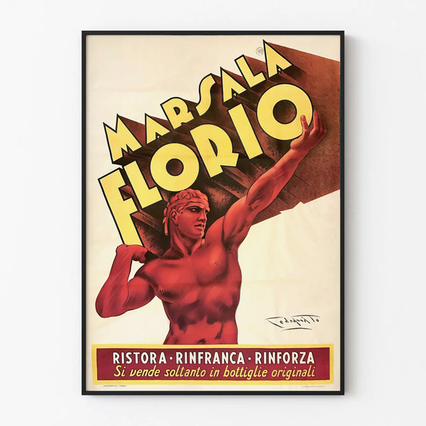 Vintage Marsala Florio Poster in Art Deco Style