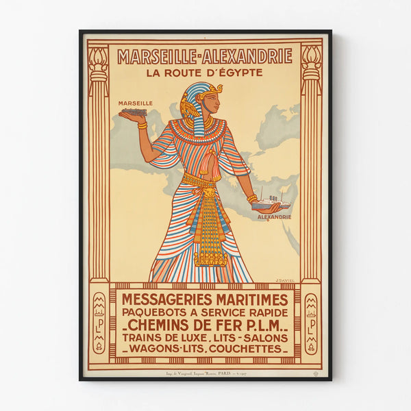 Vintage Poster Marseille Alexandria Egypt Road