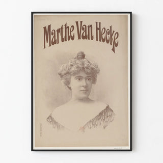 Vintage portrait poster of Marthe Van Hecke in antique style