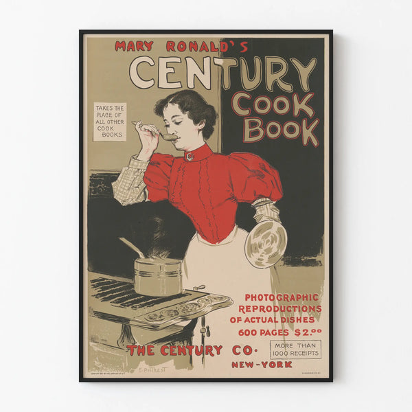 Vintage Poster Mary Ronald's Century Cook Book for Wall Decoration