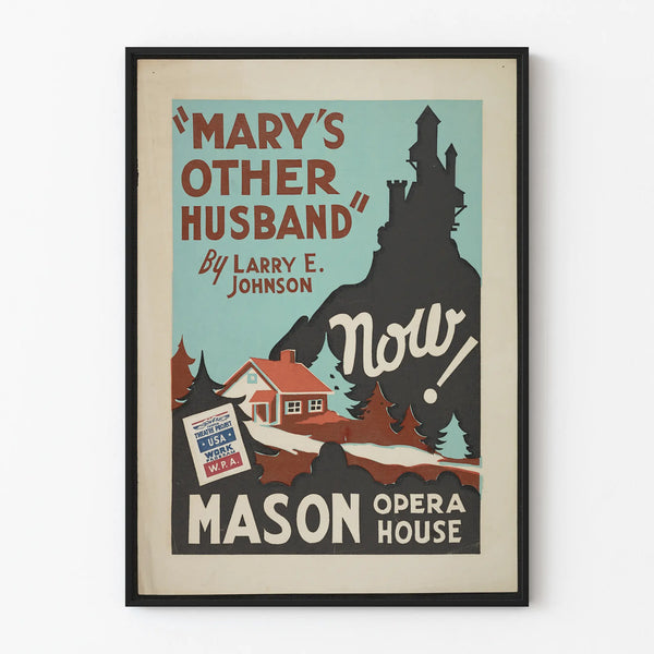 Vintage Poster Mary's Other Husband - American Theater Wall Decoration