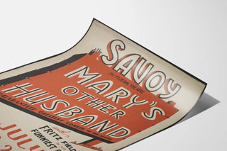 Vintage poster of Mary's Other Husband at the Savoy Theatre