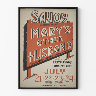 Vintage poster of Mary's Other Husband at the Savoy Theatre