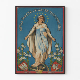 Vintage religious poster of the Immaculate Virgin 1854-1904