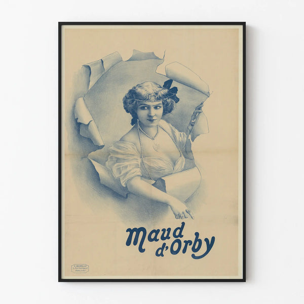 Vintage poster of Maud d'Orby for wall decoration