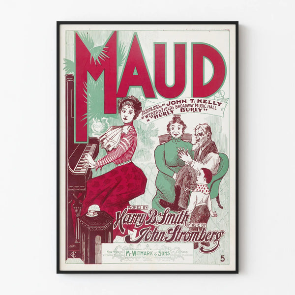 Vintage Poster Maud - Retro Wall Decoration Music and Family