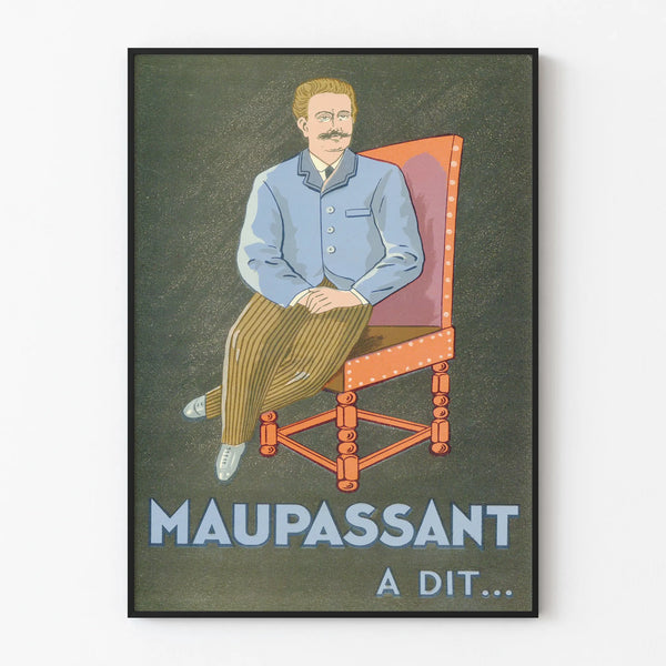 Decorative Portrait Poster Maupassant Vintage