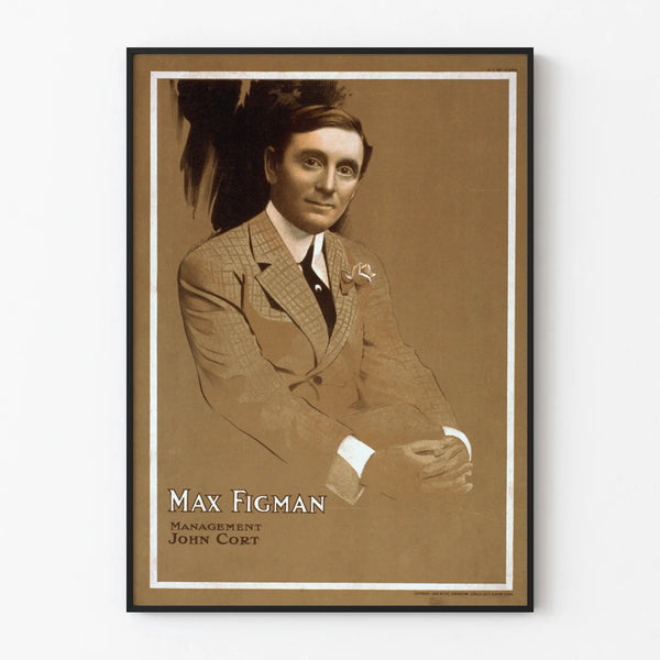 Vintage portrait poster of Max Figman retro wall decoration