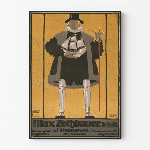 Vintage wall decoration poster by Max Zechbauer in Munich