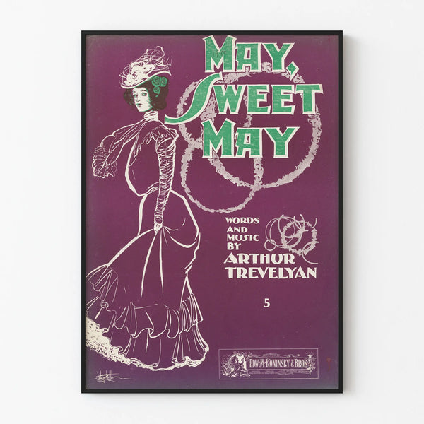Vintage poster May Sweet May - Retro wall decoration