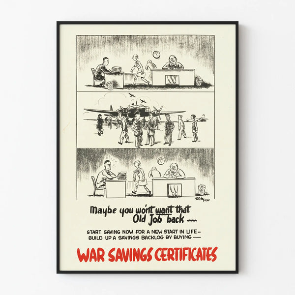 Vintage Poster of War Savings Certificates - Retro Wall Decoration
