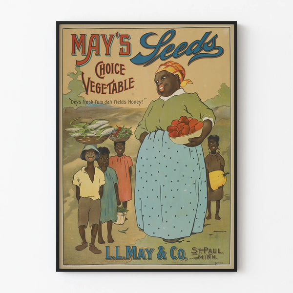 Vintage Poster May's Seeds - Retro Vegetable Wall Decoration