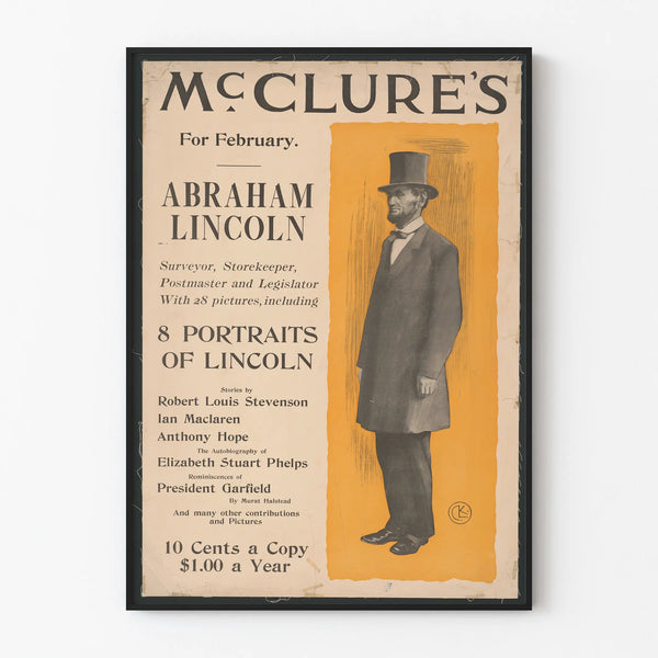Vintage Abraham Lincoln Poster McClure's – Historic Wall Decoration