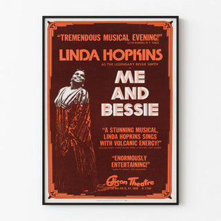Vintage Poster of the Theater Me and Bessie - Linda Hopkins as Bessie Smith