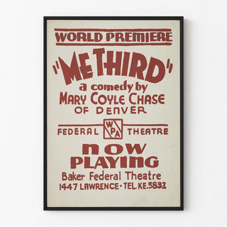 Vintage poster for the comedy theater 'Me Third' by Mary Coyle Chase