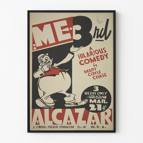 Vintage poster ME 3rd Alcazar - Humorous theater wall decoration
