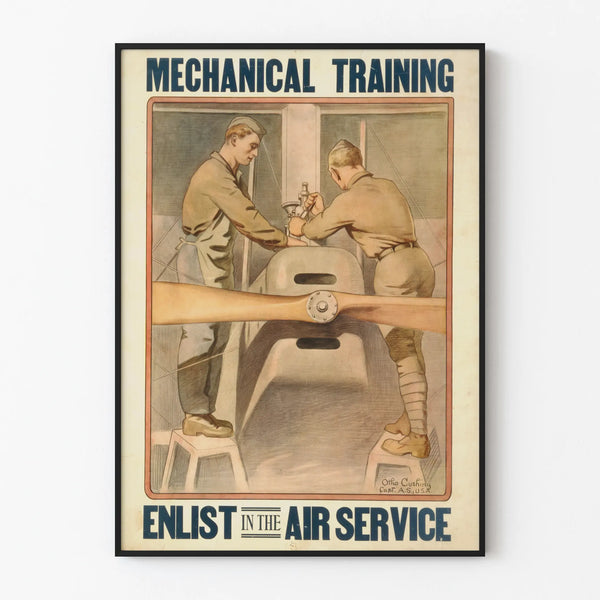 Vintage Poster of Mechanical Aviation Training - Wall Decoration
