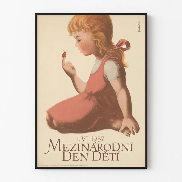 Vintage poster International Children's Day 1957 - Children's wall decoration