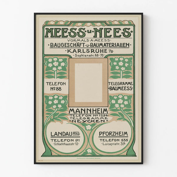 Vintage Advertising Poster Meess & Nees - Industrial Wall Decoration