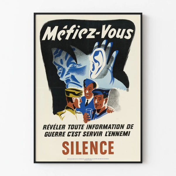 War Prevention Poster Beware of Silence and Caution