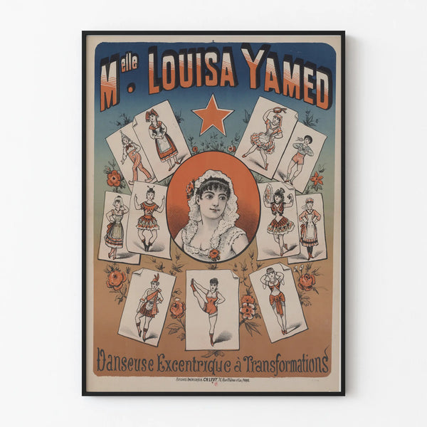 Vintage poster of Melle Louisa Yamed, dancer with transformations