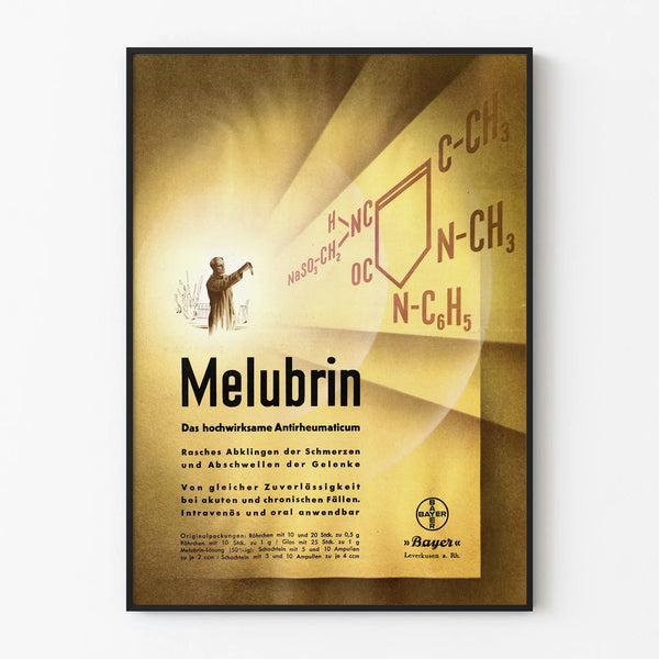 Vintage Poster for Melubrin Rhumatismal Remedy Bayer