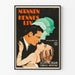 Vintage poster of a man and woman in graphic portrait