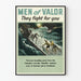 Military poster 'Men of Valor' - Landing on German submarine