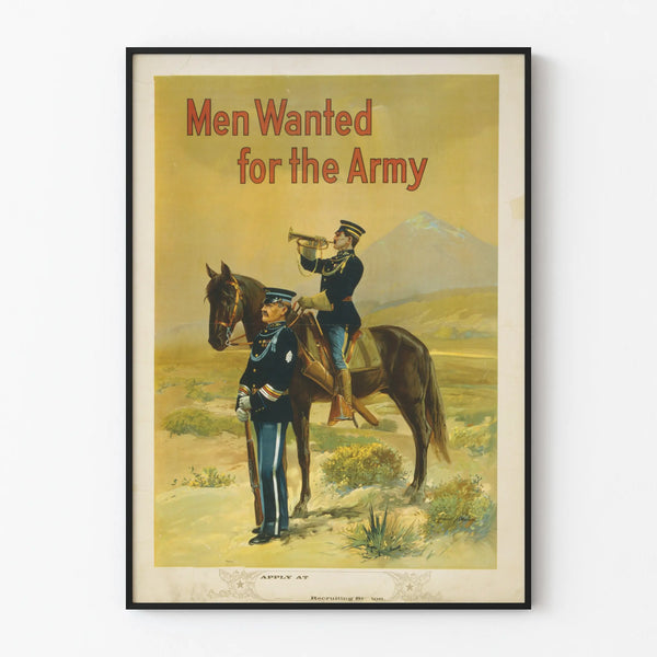 Vintage Military Recruitment Poster - Men Wanted for the Army