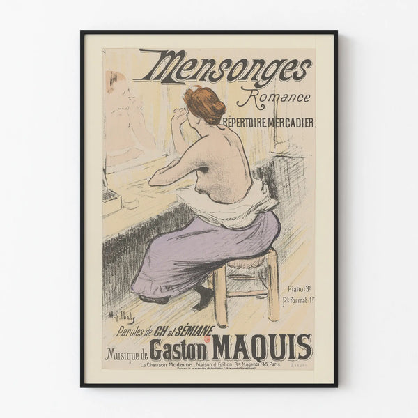 Vintage Mansonges Romance Poster - Musical Wall Decoration