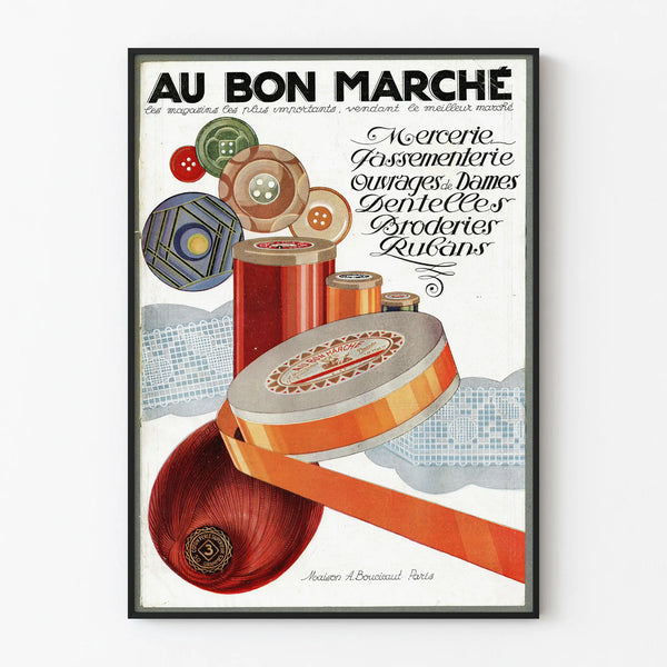 Vintage sewing and passementerie poster for wall decoration