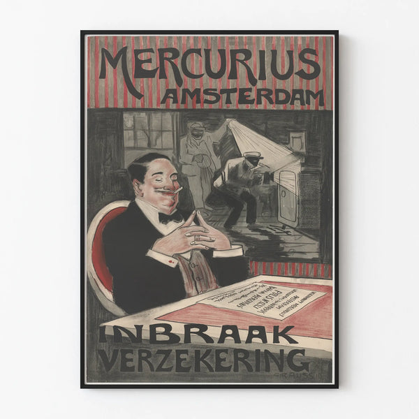 Vintage Mercurius Amsterdam poster for burglary insurance