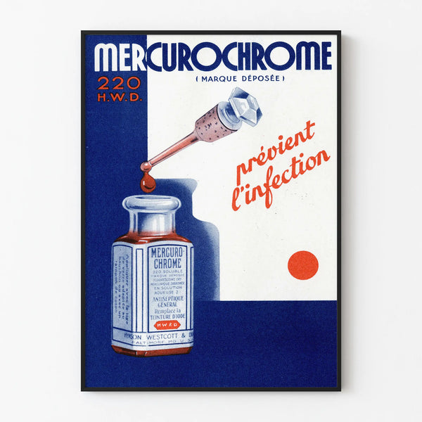 Vintage Mercurochrome Poster - Retro Antiseptic Wall Decoration