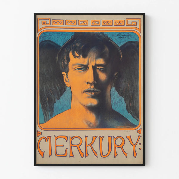 Vintage decorative poster Merkury by F.M. Wygrzywalski