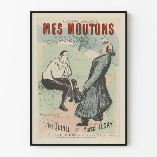 Vintage poster My Sheep - Wall decoration shepherd's song