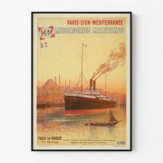 Vintage poster Messageries Maritimes Paris in the Orient