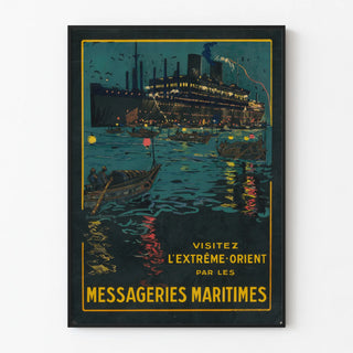 Vintage poster of Messageries Maritimes Far East