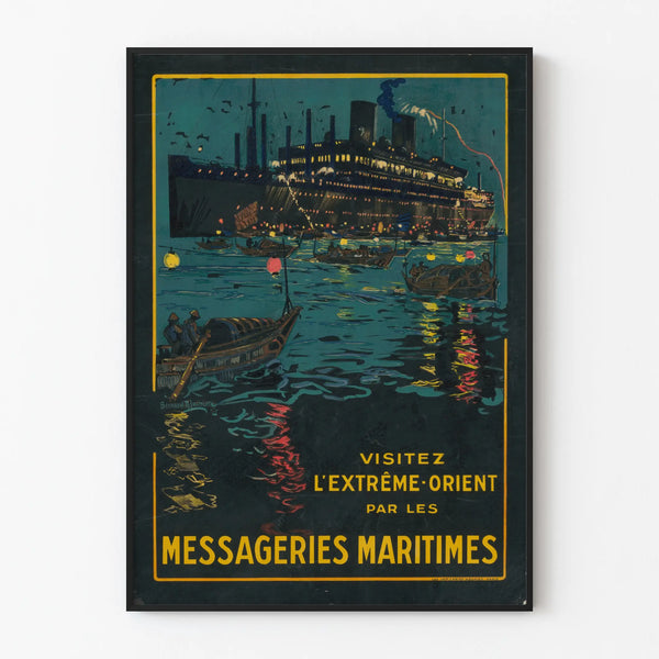 Vintage poster of Messageries Maritimes Far East