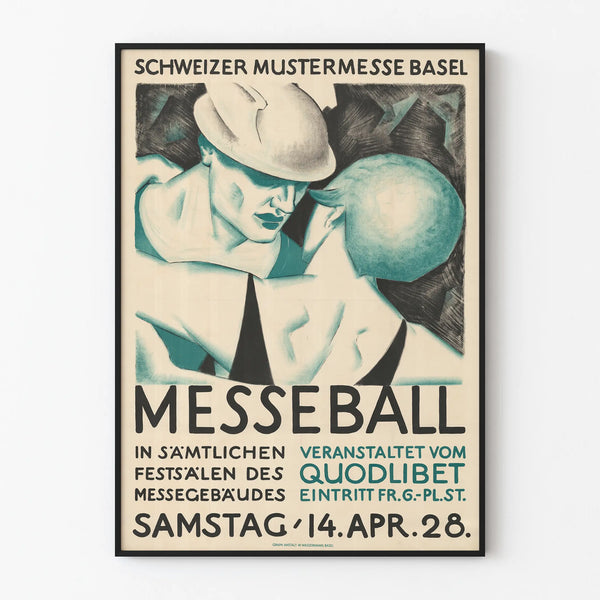 Vintage Fair Messeball Basel Poster – Retro Wall Decoration