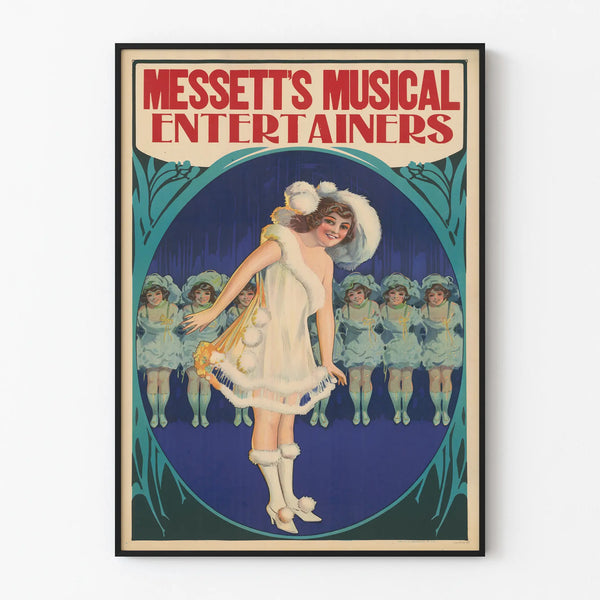Vintage poster Messett's Musical Entertainers for wall decoration