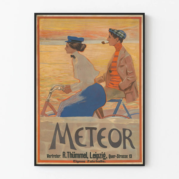 Vintage Poster Meteor - Cyclists at Sunset