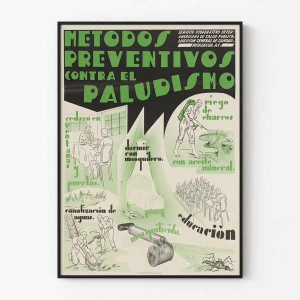 Vintage poster for malaria prevention