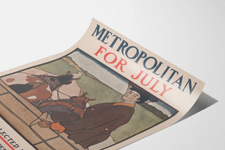 Vintage Metropolitan Poster for July - Retro Equestrian Illustration