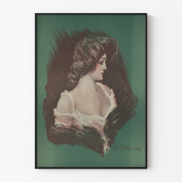 Vintage female portrait poster 1902 by Frank Parker