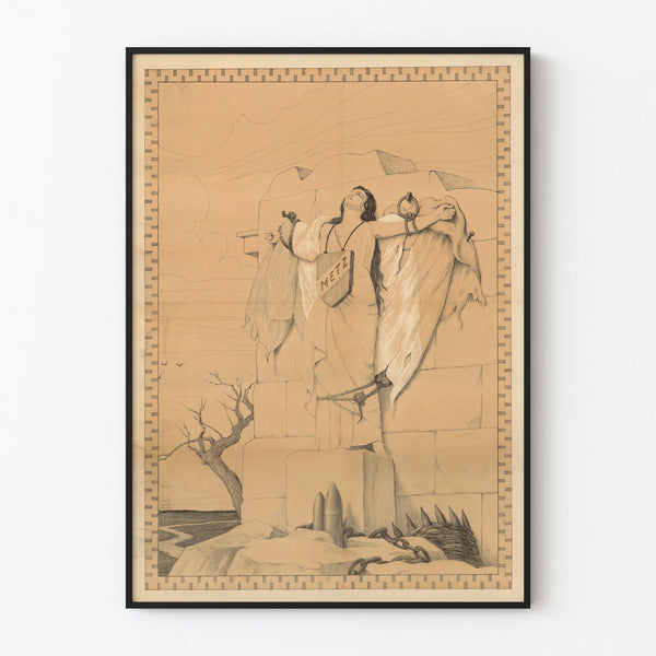Vintage Metz Crucified Poster 1916 Wall Decoration