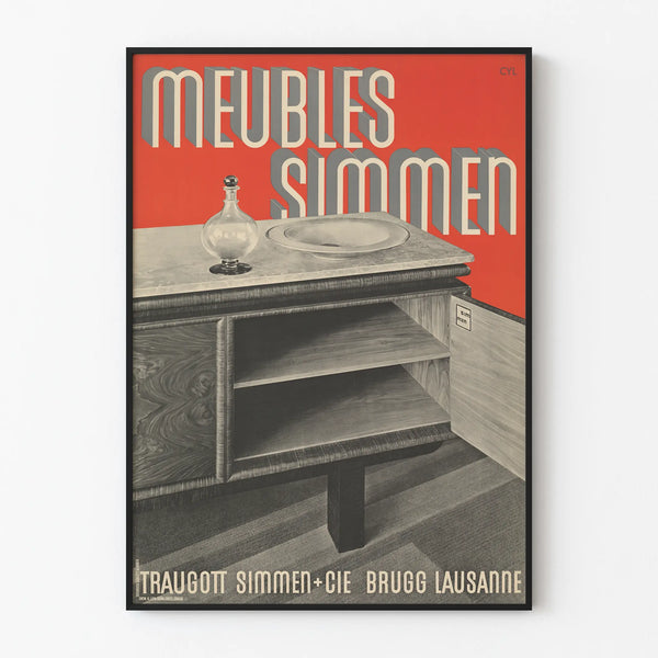 Vintage poster Meubles Simmen - Elegant wall decoration