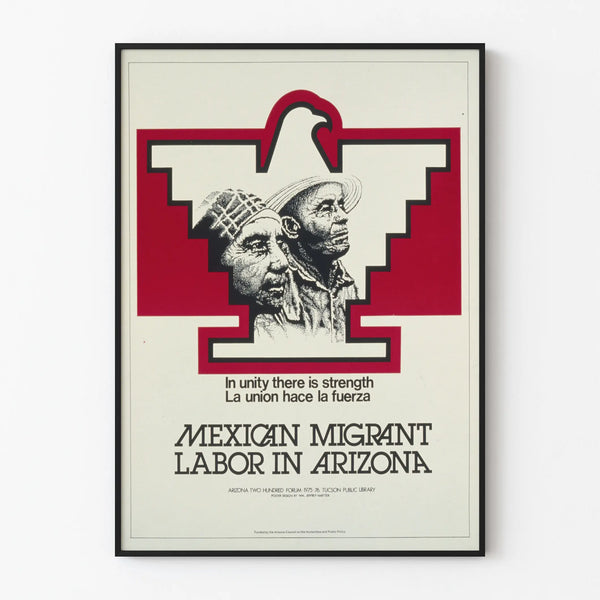 Vintage Mexican Migrant Labor Poster in Arizona - Engaged Wall Decoration
