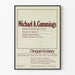 Exhibition poster by Michael A. Cummings on paper and fabric - Cinque Gallery