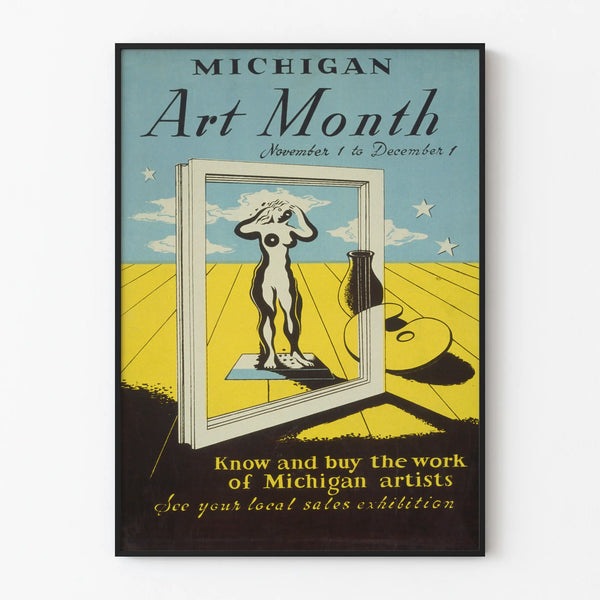 Vintage Michigan Art Month Poster for Artistic Wall Decoration