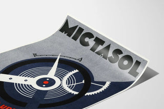 Vintage Mictasol urinary regulator poster in industrial style